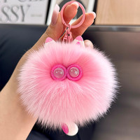 Nouvel Arrivage Porte-clés en Peluche Douce de 8 cm, Chat Blanc de Dessin Animé aux Yeux Violets, Pendentif Poupée Rembourrée, Breloque de Sac à Main, Accessoires Cadeaux