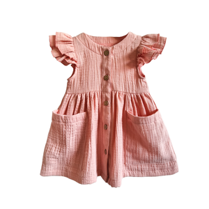 Custom Toddler Girls Fly Sleeve Round Neck Crepe Quality Children <strong>Dress</strong> Lovely <strong>Kids</strong> <strong>Dress</strong> - Product Image 2