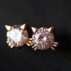 Orecchini a perno in zircone oro rosa, taglio brillante rotondo, montatura a griffe, gioielli classici da donna, regalo, lega placcata oro 18K - Product Image 5