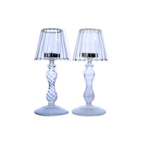 Bougeoir de lampe de Table en verre transparent pour décoration de mariage
