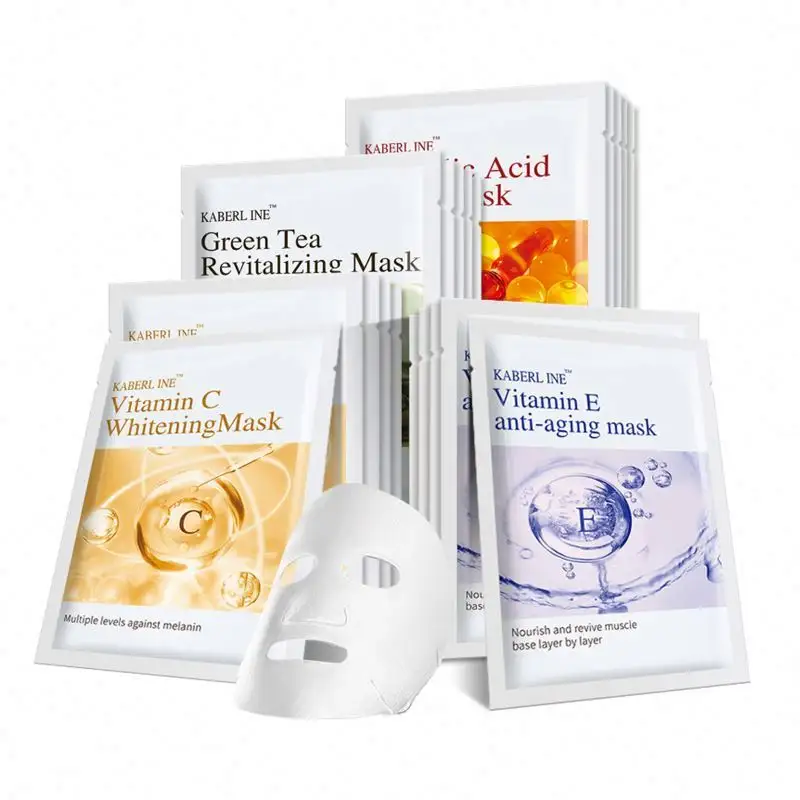 Mascherine in fogli Oem fabbrica diretta all'ingrosso per la cura del viso maschera Anti-invecchiamento coreano idratante organico sbiancante viso
