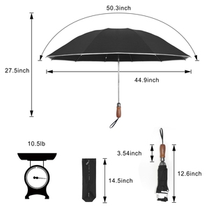 <span class=keywords><strong>Parapluie</strong></span> pliable automatique avec ouverture inversée, petites faces en Aluminium - Product Image 2