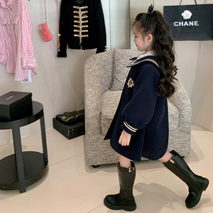 Abrigos Personalizados para Niñas, Bonitos y Elegantes, de Lana, Transpirables, Ecológicos, con Mangas <span class=keywords><strong>Farol</strong></span>, Cálidos para Invierno, con Cierre de Botones, Color Sólido - Product Image 4