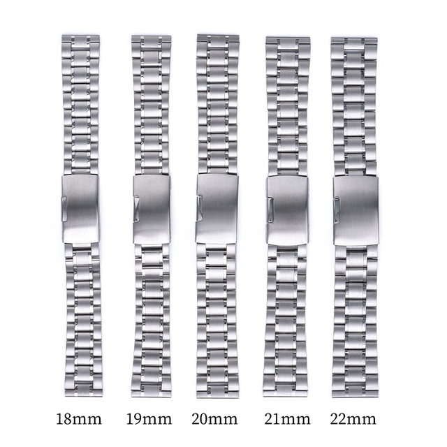 MZDTIMK Professional Charm Five Beads Stainless Steel Watch Band 24-24mm Jubilee Watch Strap