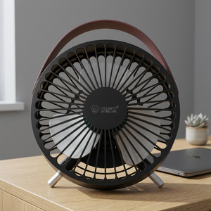 Mini ventilador de postre recargable por USB, negro, 5W, 14cm, ABS + PP, 3 aspas (GSC 300010029) - Product Image 3