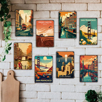 Personnalisé Décoratif Célèbre Paysage Signes En Étain Vintage Rétro Vues Spots Plaques En Métal Arts Cadeaux Artisanat pour La Vente En Gros