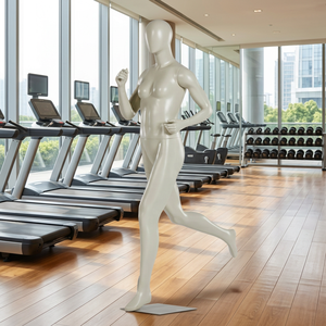 Hot Sale Fiberglass Full-Body Athletic Sport Mannequin with <b>Head</b> Women Running Pose for Apparel Display Sportswear Fashion - Product Image 6