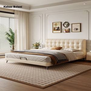 Muebles de Dormitorio de Alta Gama Estilo Crema, Cama King Size Ajustable de Madera, Estructura de Cama de Madera para Apartamento, <span class=keywords><strong>Hotel</strong></span>, Loft - Product Image 1