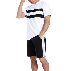 Ensemble T-shirt et short d'été pour homme personnalisé, coton premium, tenue décontractée deux pièces, fabricant de vêtements OEM ODM, prix de gros - Product Image 1