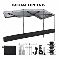 Tente de toit pour véhicule 270XL quatre saisons avec ouverture automatique rapide, coque ABS, tailles 2m/2.5m, kit d'alimentation LED pour le camping et les voyages routiers