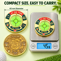 Niveau à bulle de lecture de pente de golf double face en métal pour aide au putting, outil de lecture de pente pour golfeur, cadeau et entraînement