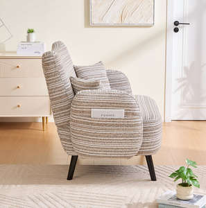 Sofá de Dos Plazas Moderno con Tapizado Bouclé, Reposabrazos Ultracómodos, Almohadas para Reposabrazos y Bolsillos de Almacenamiento, Sofá Cama Profundo - Product Image 3