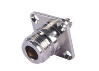 Conector Recto N Hembra a SMA Hembra con Brida Larga de 4 Orificios L16, Adaptador Impermeable Tipo N a Brida SMA