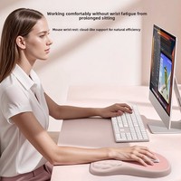 Tapis de souris ergonomique en mousse à mémoire de forme avec repose-poignet 3D stéréoscopique et support de massage