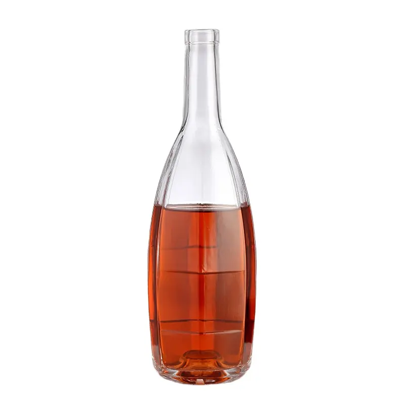 0dd unico a forma di vino bottiglie di vetro diamanti ottagonali bottiglia di succo di vetro Logo personalizzato bevanda trasparente stampa a caldo Welcom
