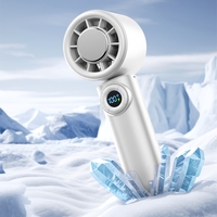Ventilateur portable à main haute vitesse rechargeable par USB, mini ventilateur pliable avec pack de glace pour les voyages en extérieur