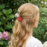Pinzas para el Cabello con Diseño de Frutas DD, Pinzas de Acetato con Forma de Lichi y Arándano, Accesorios para el Cabello al por Mayor para Mujeres y Niñas