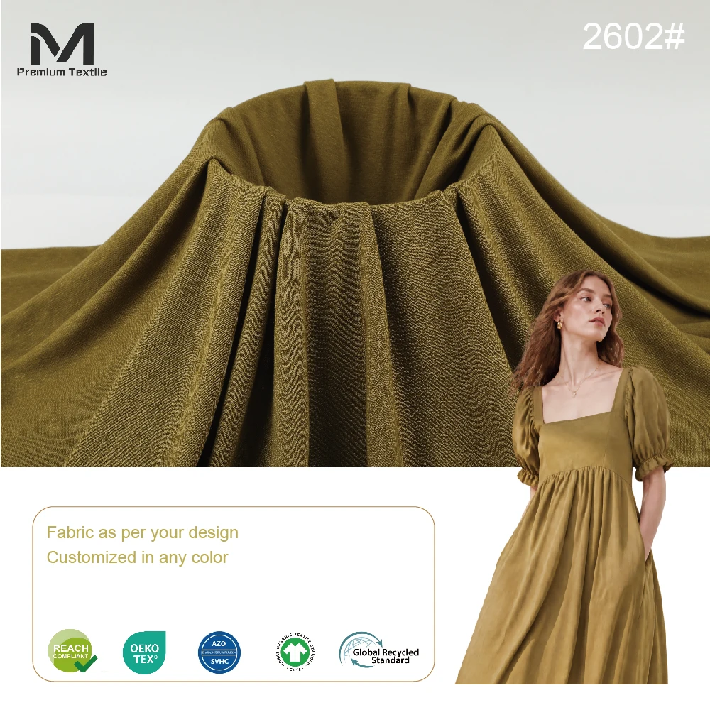 Bespoke Bespoke Quality Ventilated Lyocell Linen Spandex Jersey For Functional Anti Static Chic Leisure Style Clothing 2602#