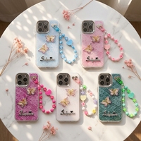 Coque de téléphone en TPU scintillante avec chaîne pour Samsung A56 A36 A17 A16 A07 A06 et VIVO Y31D X300FE V70 V23 – Housse arrière pour filles