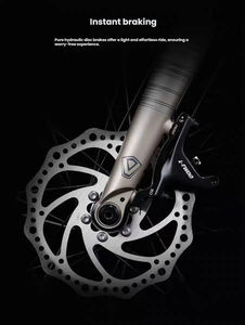 Vélo de route haute performance à 14 vitesses avec cadre en alliage d'aluminium, freins à disque hydrauliques, axe traversant, guidon, petit moteur - Product Image 3