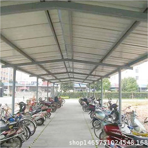 Abri de voiture en acier galvanisé avec toit en pente, imperméable, pour parking extérieur, style simple, capacité une voiture - Product Image 1