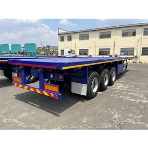 Semi-<span class=keywords><strong>remorque</strong></span> à plateau plat en acier Liangshan, neuve et d'occasion, 40 pieds, avec une charge utile de 60 tonnes - Product Image 6