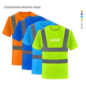 Camiseta de Seguridad Reflectante de Alta Visibilidad para Trabajo al Aire Libre, Logotipo Personalizado, Cuello Redondo, Manga Corta, Uniforme - Product Image 1