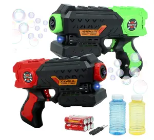 Автоматическая пулемет для детей, пистолет для пузырей красного и зеленого цветов с подсветкой, новый дизайн