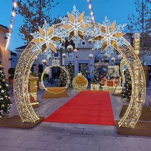 Arche de vacances éclairée personnalisée de 10 pieds de hauteur grande promenade à travers les lumières de motif de Noël - Product Image 1