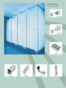 HPL Aksesori cubile Toilet/304 ss fitting perangkat keras partisi Toilet