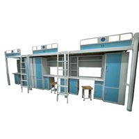 Lit superposé moderne et minimaliste en fer forgé avec bureau et bibliothèque, idéal pour les dortoirs chinois et les appartements étudiants