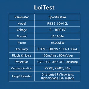 Source de rétroaction régénérative haute énergie 1000V 15A 6kW, alimentation bidirectionnelle pour les tests de recherche et développement en laboratoire - Product Image 6