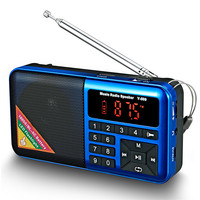 Radio FM Inalámbrica Portátil Recargable con Linterna, Pantalla LED, Mini Reproductor MP3, Ranura TF/USB, Radio de Emergencia para Personas Mayores