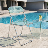 Chaise pliante en plastique multi-usages, chaise de bureau pliante transparente portable pour les réunions, le salon