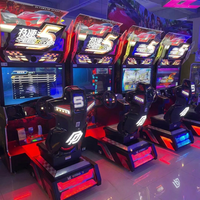 Machine de jeu de course à monnayeur, simulateur de course automobile d'arcade avec siège baquet et cabinet LED pour centre de jeux d'amusement