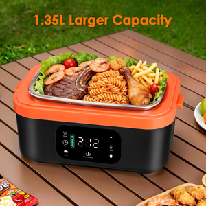 Lonchera Eléctrica con Capacidad de 1.5L, Recipiente Interior de Acero Inoxidable, Funciona con Batería, Lonchera Portátil Inalámbrica con Autocalentamiento para la Escuela - Product Image 6