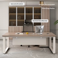 Ensemble de chaise de bureau de direction en bois de luxe léger, mobilier de rangement haut de gamme moderne et minimaliste pour superviseur et manager
