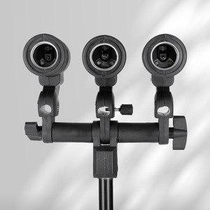 Triple E27 Lamp Head Universal Nylon Mount For Photography Fill Light Live Streaming Lighting With Switch Control - Product Image 1