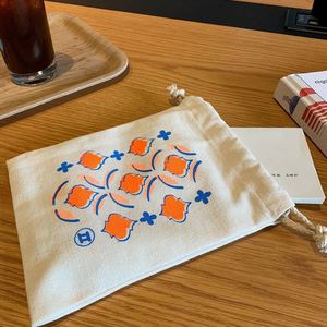 Good Quality Small Cotton <b>Drawstring</b> Bags Customized Cotton Canvas Double String <b>Pouches</b> With Logo - Product Image 1