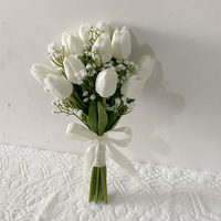 Bunga Tulip Buatan Tangan Sederhana, Lembut, Tahan Lama, Ringan, Bunga Baby's Breath Sutra, Simulasi Bunga Pernikahan, Perlengkapan Fotografi, Merek LQ