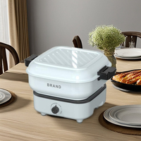 Marmite électrique Ménage Split Cooker Portable Fold Hotpot Dortoir Multicooker Poêle électrique Poêle à frire 220V 750W