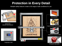 LASER TREE K1 PRO 40W 4040 Machine de découpe laser CNC pour métal, graveur laser avec assistance pneumatique pour roche, bois, caoutchouc
