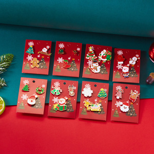 Broche de Metal con Diseño de Alce Navideño, Juego de 3 Piezas, con Tarjeta de Papel, Pin de Solapa Esmaltado, Lindo y Suave - Product Image 1