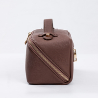 Sac cosmétique personnalisé en cuir PU imperméable, ouverture plate, sac de toilette portable pour les pinceaux de soin de la peau et les essentiels de voyage
