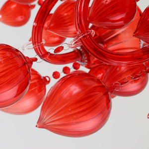 Đèn Treo Trần Cầu Thang Màu Đỏ Tím Tùy Chỉnh Đèn Chùm Hiện Đại Kim Loại Và Pha Lê Sang Trọng - Product Image 5