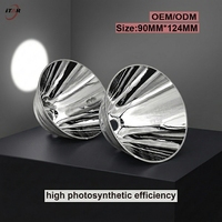 Réflecteur LED en aluminium sur mesure, grande taille, 90 mm, 124 mm, surface specular à haute réflectivité, composant optique usiné avec précision