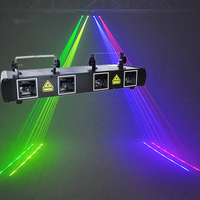 Hot Disco Laser Light 4 Lentilles RGB LED Stage Light DMX Voice Controlled Beam Laser Cube Dance Floor Club Effet Éclairage