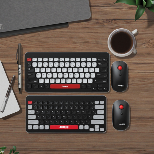 Customized New Design Colorful 2.4G BT USB Wireless Dual Model 78 Keys Keyboard and Mouse Combo Membrane Keyboard