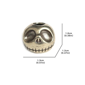 Colgante de cordón tejido DIY para exteriores, hecho a mano, con cuentas de metal estilo punk, accesorio de latón con diseño de cabeza de calavera de calabaza y herramienta para cuchillo, Fidget Spinners - Product Image 6