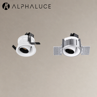 Spot LED encastré carré sans cadre, forme ronde ETL, 3,4 pouces, 12W 15W, noir mat, blanc, anti-éblouissement